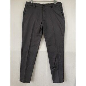 Dockers Men Pants 34x30 Gray Chino Slim Casual Preppy Flat Front Signature Khaki